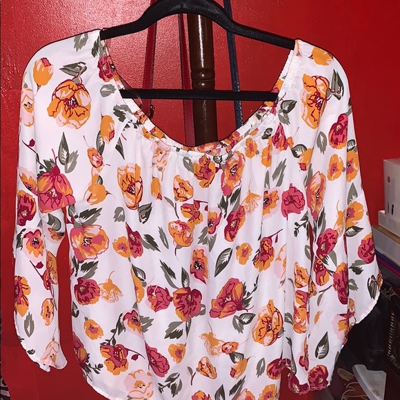 Charlotte Russe Tops - Off The Shoulder Blouse Floral Charlotte Russe Tops - Off The Shoulder Blouse Floral